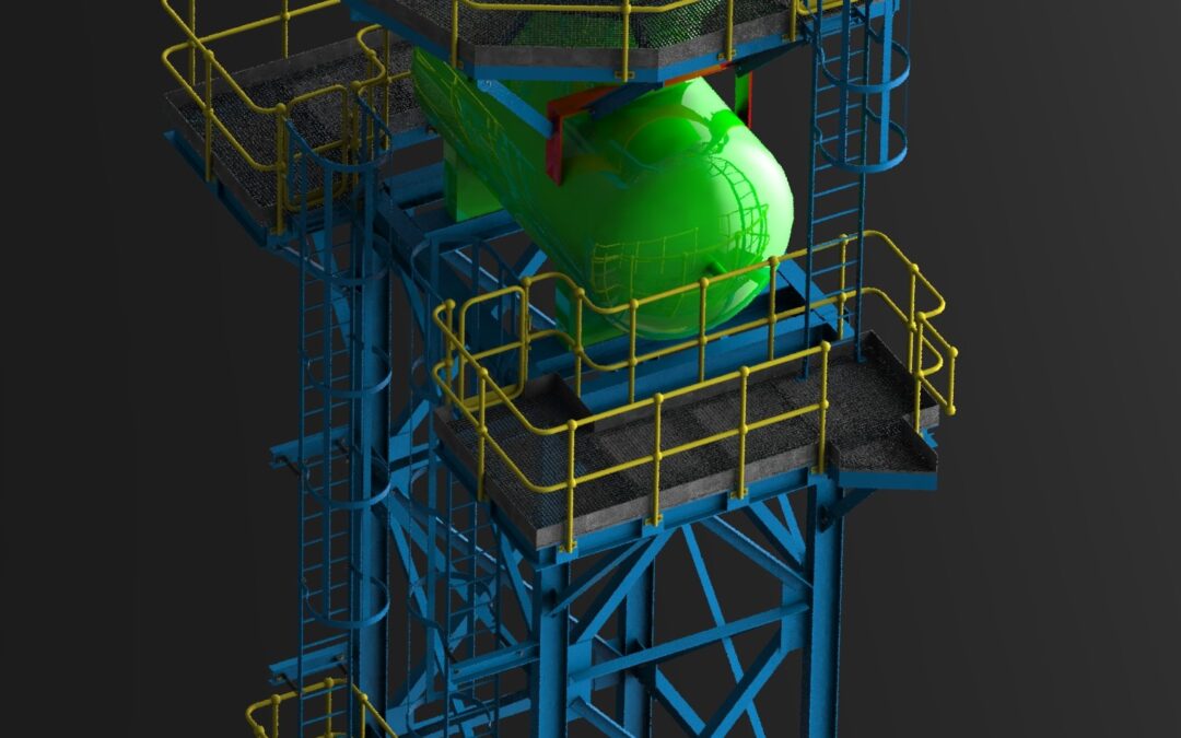 De-aerator Access Platform 3D Model from Scan Data